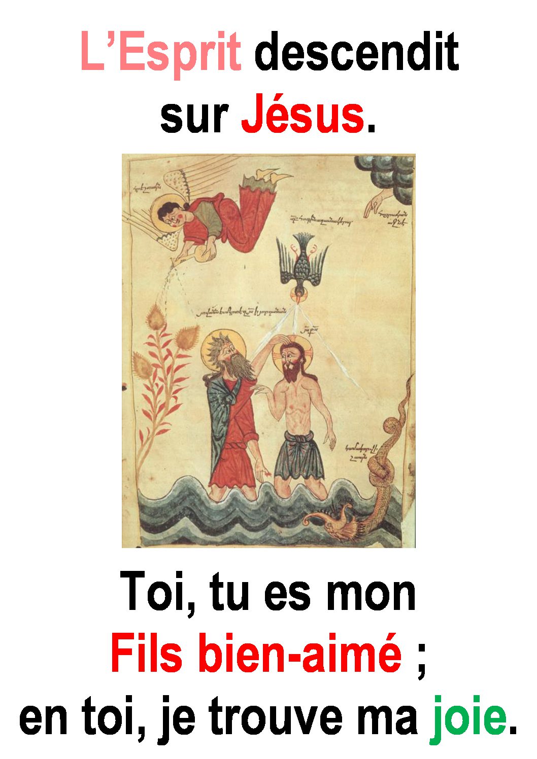 Baptême du Seigneur  (Luc 3, 15-16.21-22) :  « Toi, tu es mon fils bien-aimé … » (Francis Cousin)